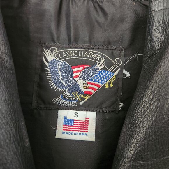 Classic Leather Vintage Women's Black Leather Biker Jacket Small - Picture 10 of 10